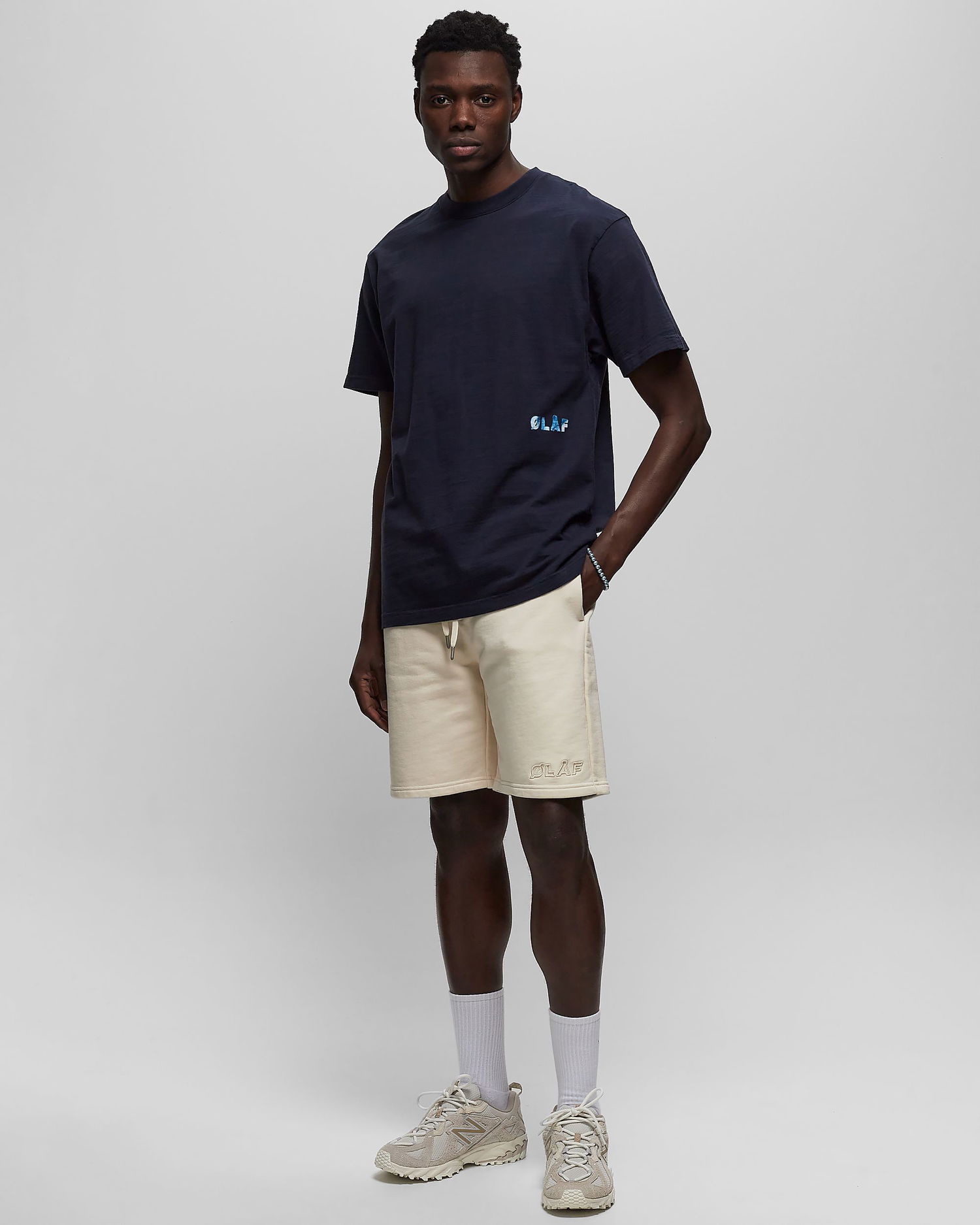 Tričko ØLÅF WATERCOLOR LOGO SLUB TEE Navy | M160103-NAVY, 1