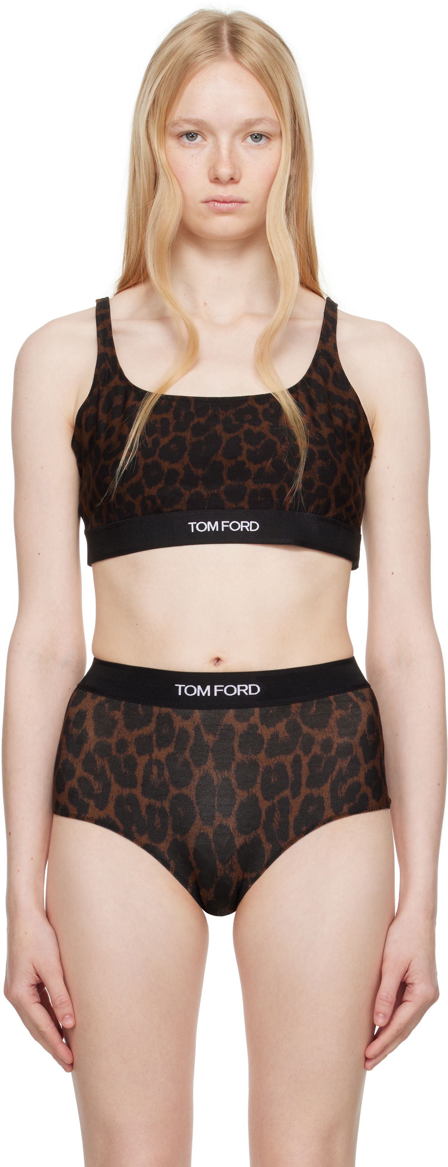 Podprsenka Tom Ford Tom Ford Leopard Signature Bralette Hnedá | BRJ016-JEP030, 0
