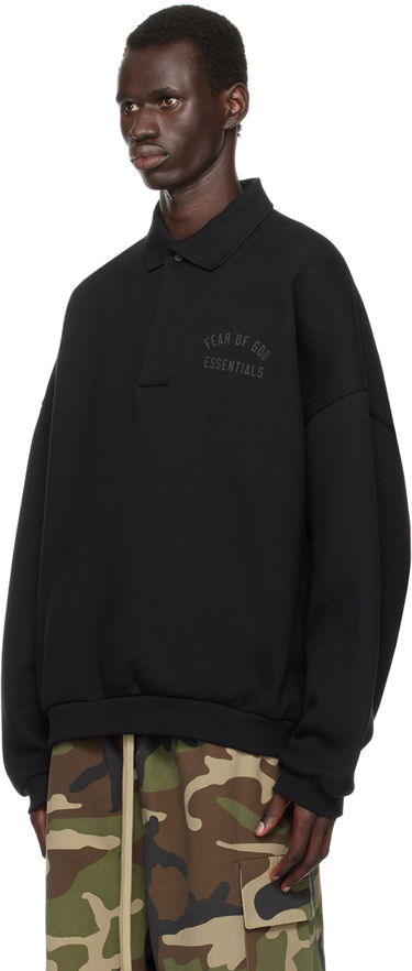 Sveter Fear of God Fear of God ESSENTIALS Polo Sweatshirt Čierna | 192BT244390F, 3