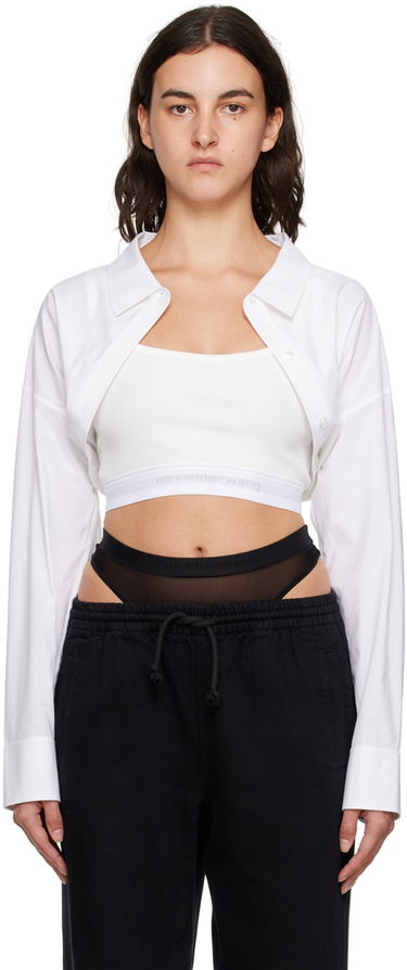 Košeľa Alexander Wang Alexander Wang Layered Cropped Shirt Biela | 4WC4231417, 0