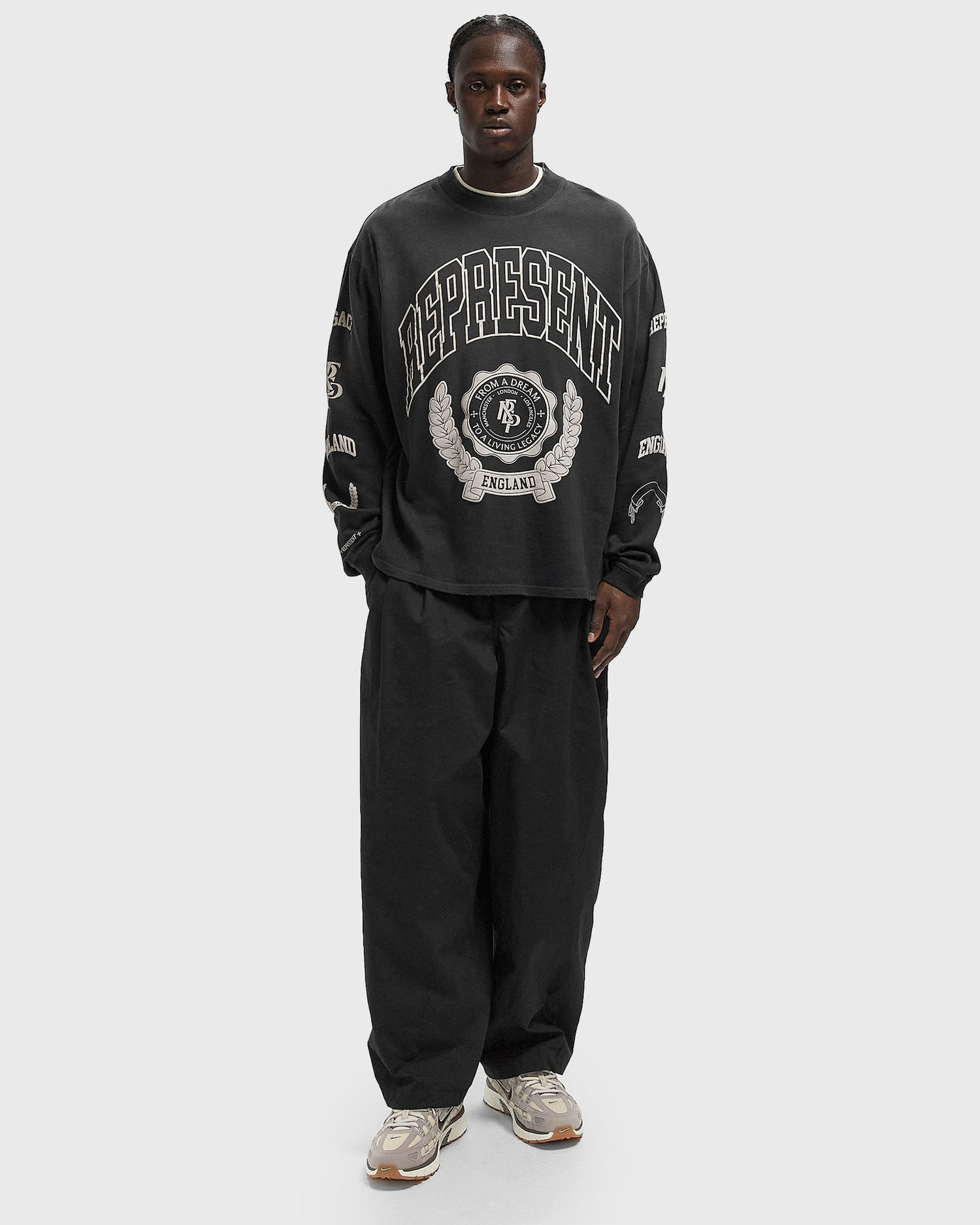 Tričko Represent Clo Collegiate Arch Legacy Crest Long Sleeve T-Shirt Čierna | MLM100371-04, 1