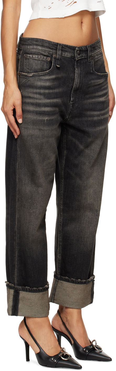 Džínsy R13 R13 Cuffed X-Boyfriend Jeans Čierna | R13WD111-D152C, 1