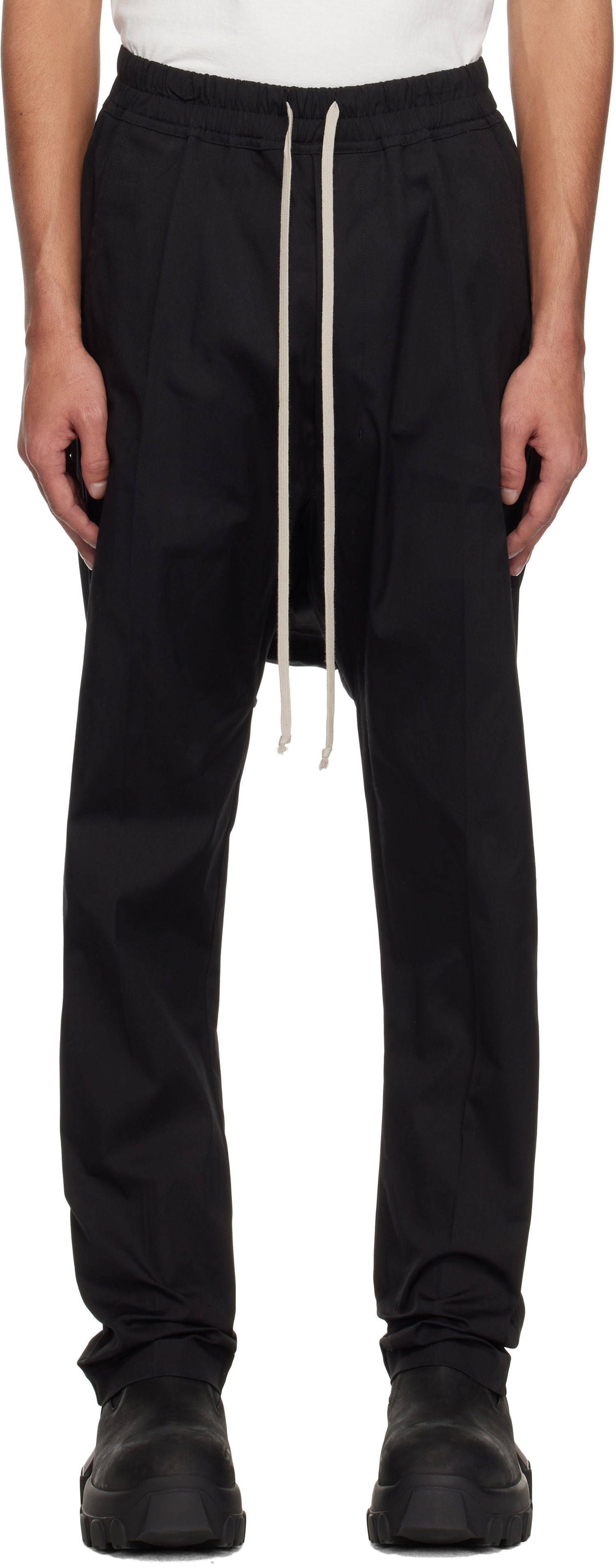 Nohavice Rick Owens Rick Owens Hollywood Drawstring Long Trousers Čierna | RR01E5380 TE, 0
