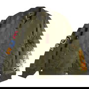 Shark MA-1 Bomber Jacket with Tiger Graphic and Letter Patches