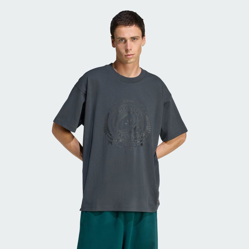 Tričko adidas Performance ORIGINALS and ALL BLACKS Loose Graphic Short Sleeve T-Shirt Šedá | KG4650
