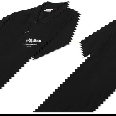 Polo tričko Alexander McQueen Embroidered Graffiti Logo Polo Tee Čierna | 662551QXAAK-1000, 0