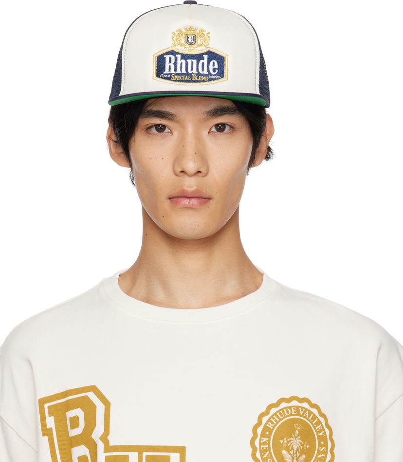 Šiltovka Rhude Rhude Embroidered 'Special Blend' Trucker Cap Biela | RHPF25HA01742