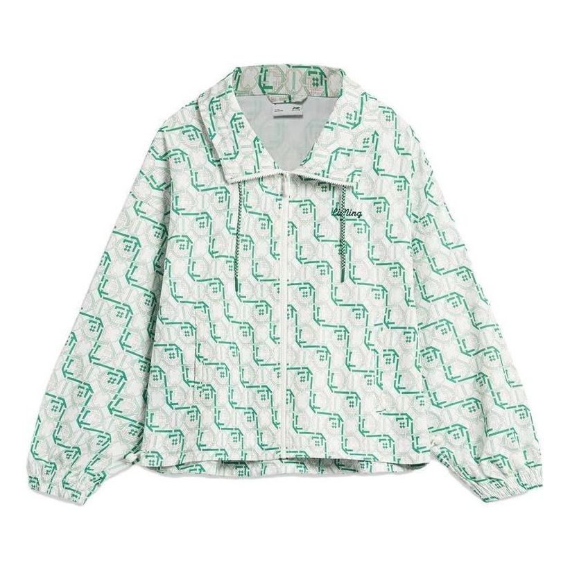 Vetrovka Li-Ning Floral Print Sports Windbreaker Biela | AFDT376-3