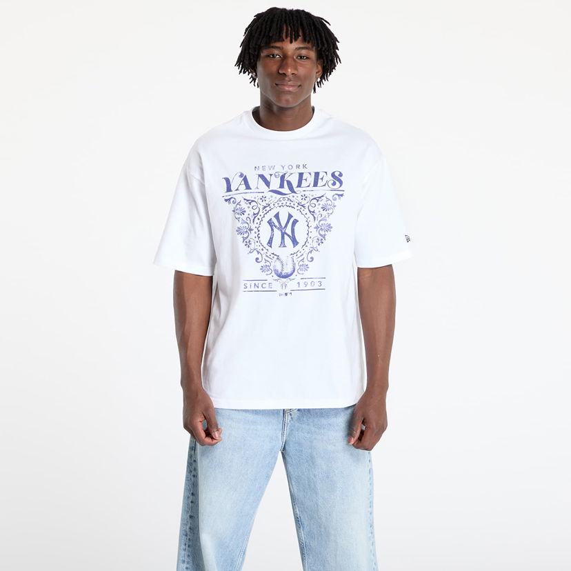 Tričko New Era New York Yankees Floral Graphic Oversized T-Shirt Biela | 60667845