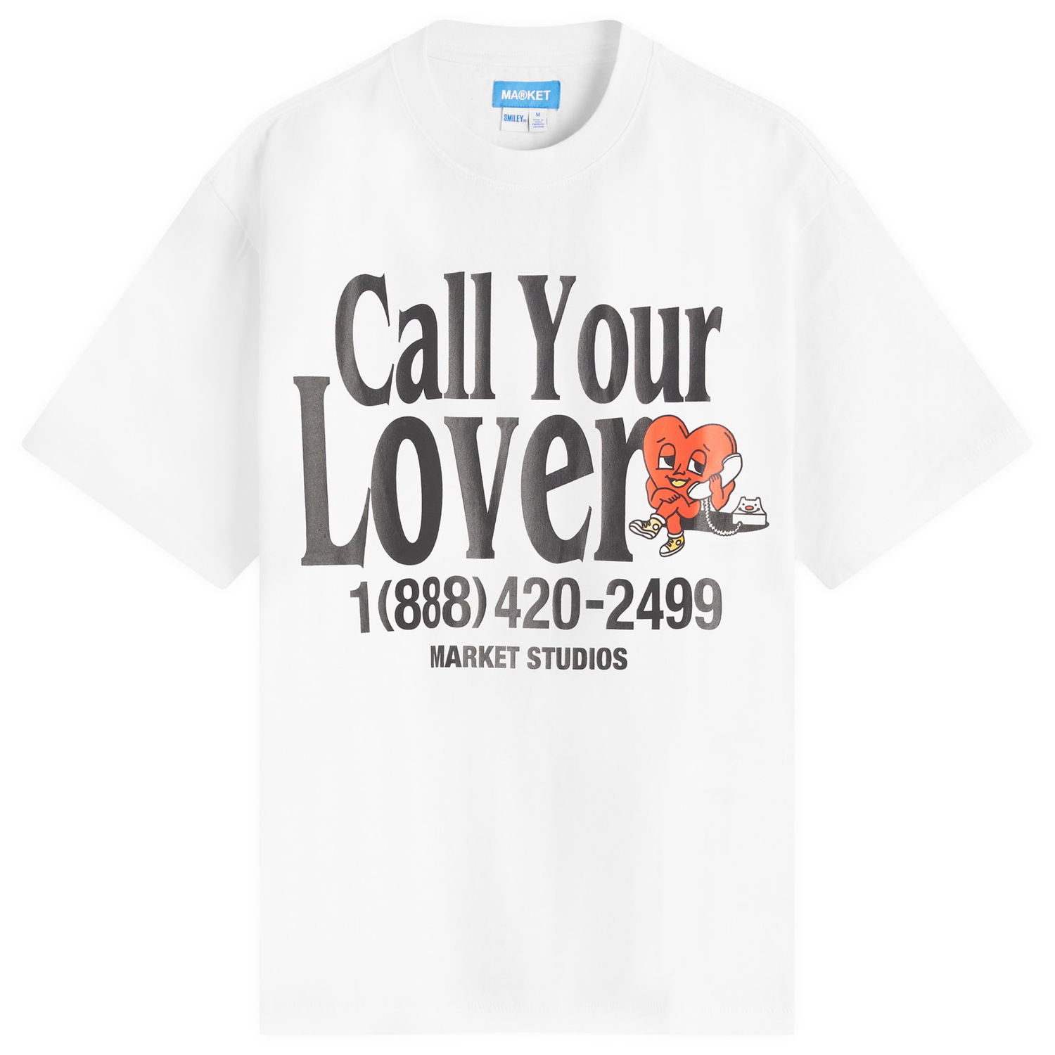 Tričko MARKET Call My Lover Graphic Tee Biela | 399002193-WHT, 0