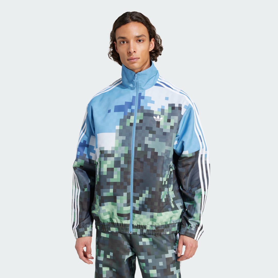 Mikina adidas Originals adidas Originals x Minecraft Track Jacket Modrá | JZ9921, 0