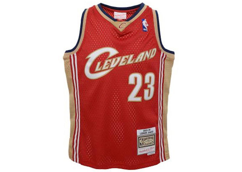 Dres Mitchell & Ness Mitchell & Ness Cleveland Cavaliers LeBron James 2003-04 Swingman Jersey Červená | 9N2B7BRD0-CAVLJ-Y03