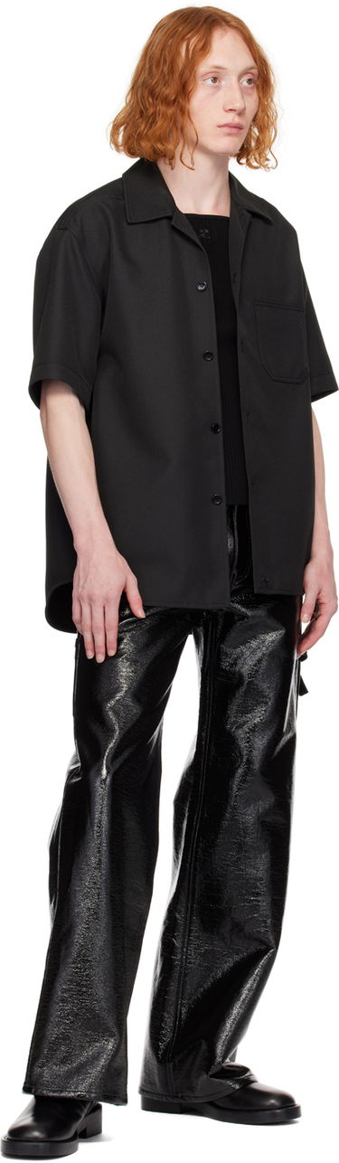 Cargo nohavice Courrèges Sailor Black Vinyl Trousers Čierna | 124CPA188VY0014, 3