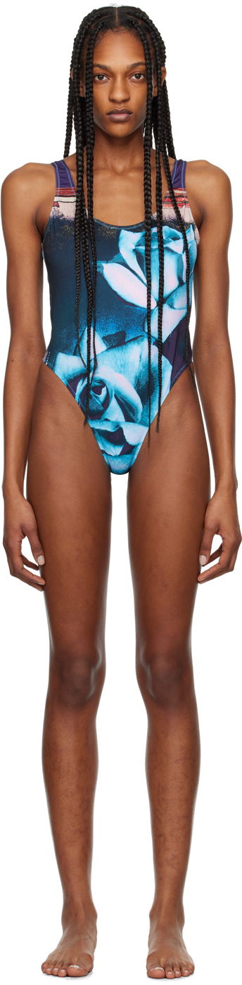 Plavky Jean Paul Gaultier 'The Roses' One-Piece Swimsuit Modrá | 24/25-F-MB015-J543-275020, 0