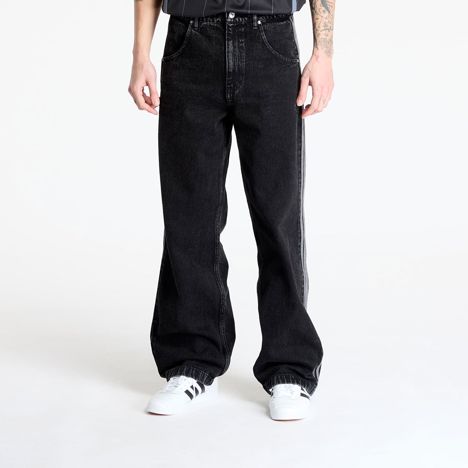 Džínsy adidas Originals Firebird Adicolor Denim Pants Čierna | JC6718, 0