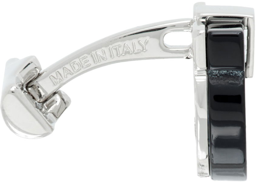 Náušnice FERRAGAMO Salvatore Ferragamo Gancini Cufflinks Čierna | 708714, 1