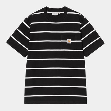 Tričko Carhartt WIP Aiken Stripe Pocket T-Shirt Čierna | I034487_4, 4