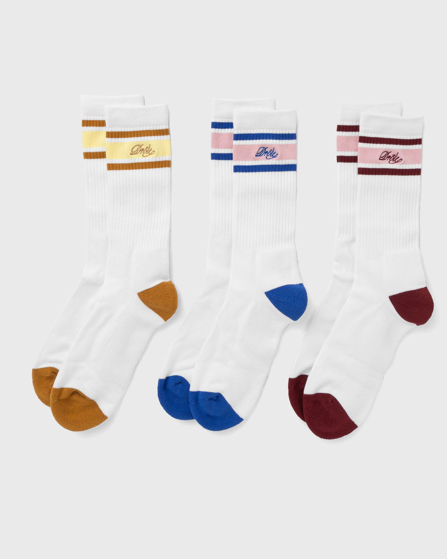 Ponožky Drôle de Monsieur Drôle de Monsieur La Chaussette DrÙle RayÈe Striped Socks Biela | G-SK118-CO024-MC, 0
