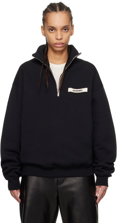 Mikina Jacquemus Jacquemus Gros Grain Zipped Rollneck Sweatshirt Čierna | 25E255JS283-2458, 0