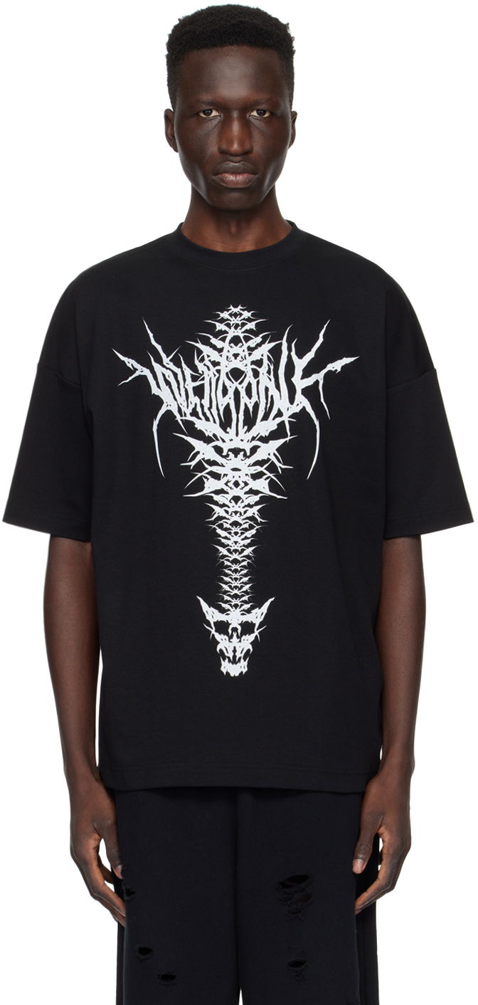 Tričko We11done We11done Spine Skull Graphic T-Shirt Čierna | WD-TT1-24-720-U-BK, 0