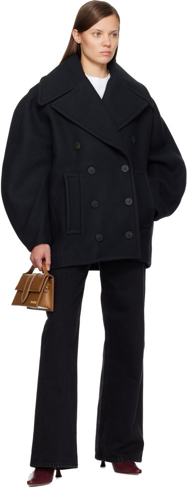 Kabáty Jacquemus 'The Ovalo' Double-Breasted Wool Peacoat Čierna | 25HCOW00103AW00429, 3
