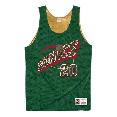 Tielko Mitchell & Ness Mitchell & Ness Men's Seattle SuperSonics Gary Payton Reversible Mesh Basketball Tank Top Zelené | MSRVMI19003-SSUGNGD95GPA