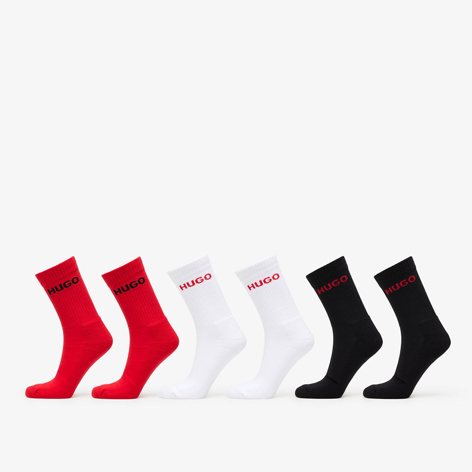 Ponožky BOSS Rib Logo Socks, 6-Pack Červená | 50510187-961, 0