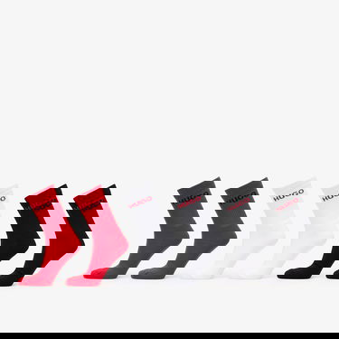 Ponožky BOSS Rib Logo Socks, 6-Pack Červená | 50510187-961, 0