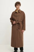 Wool Overcoat with Belted Waist