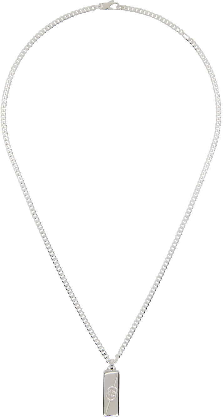 Náhrdelník Gucci Diagonal Interlocking G Necklace Metalická | 774055 J8400, 0