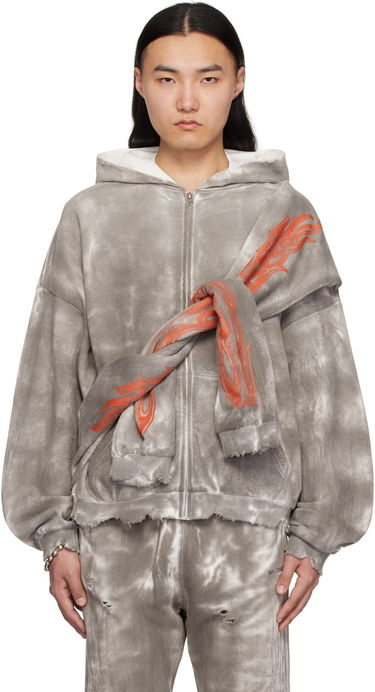Mikina We11done We11done Muddy Four Sleeves Zip-Up Hoodie Šedá | WD-TJ0-25-816-U-BK, 0