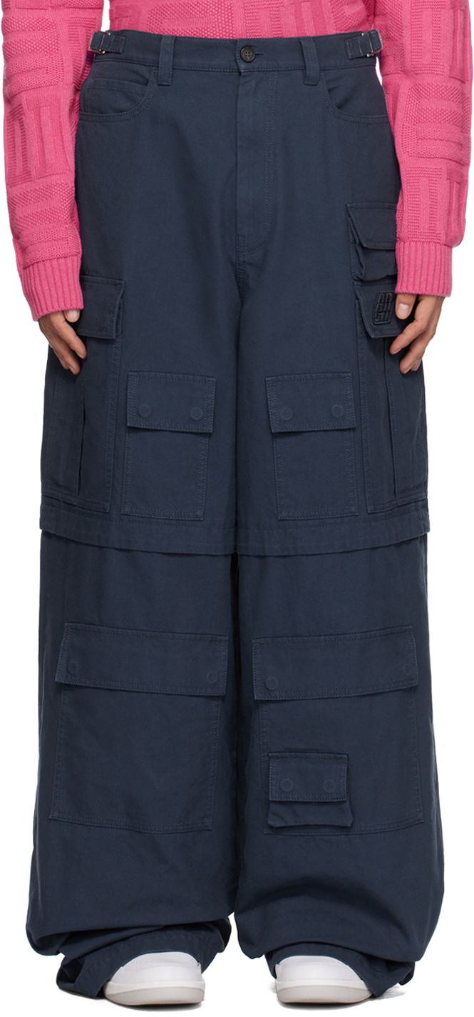 Cargo nohavice Ambush Wide Leg Cargo Pants Navy | BMCF006S23FAB0014600, 0