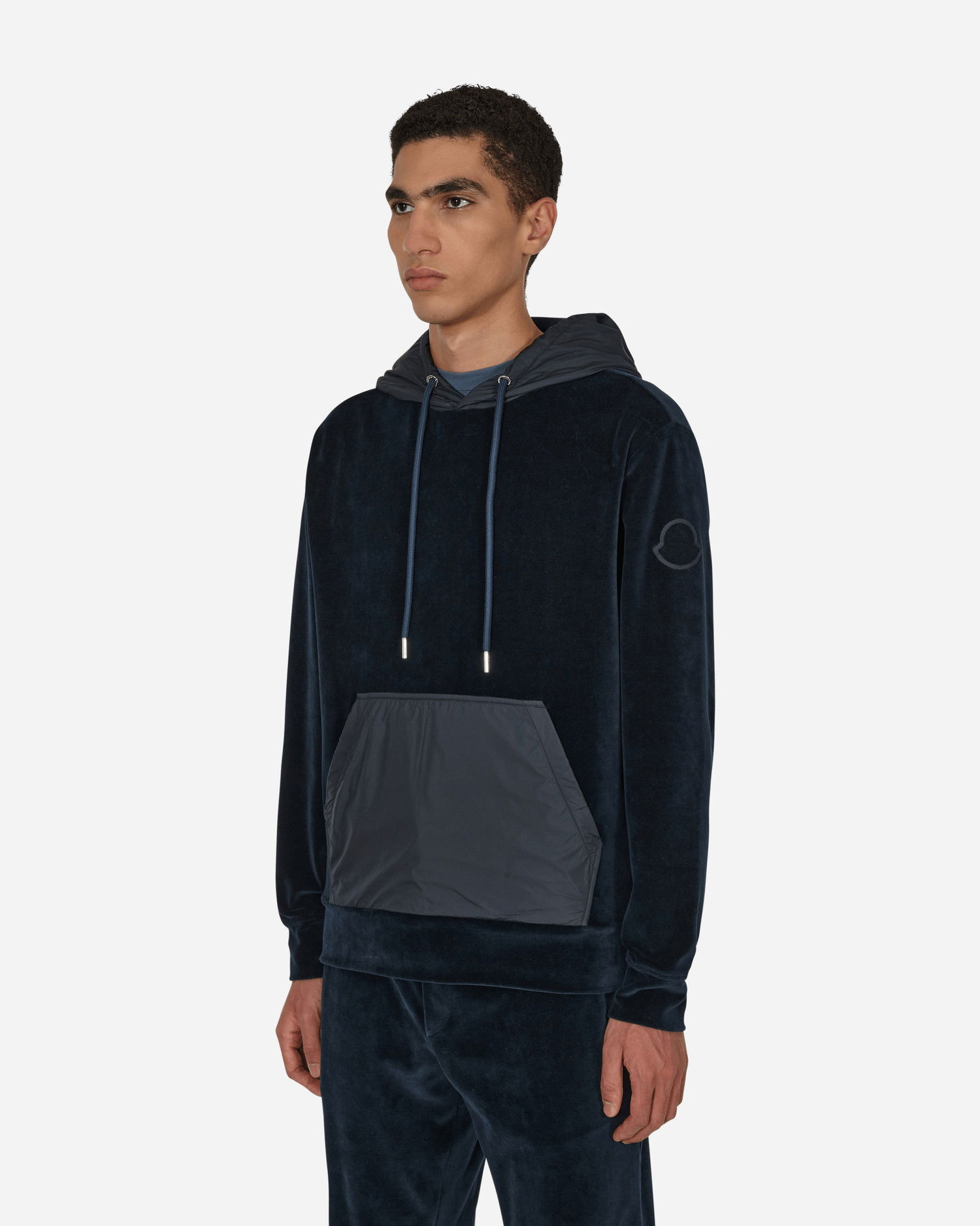 Mikina Moncler Velvet Hooded Sweatshirt Navy | H20918G00026 778, 1