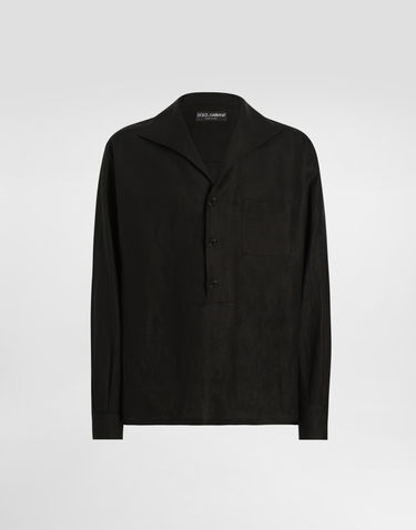 Košeľa Dolce & Gabbana Dolce & Gabbana Three-Button Linen Shirt Čierna | G5ND3TFU4JBN0000, 0