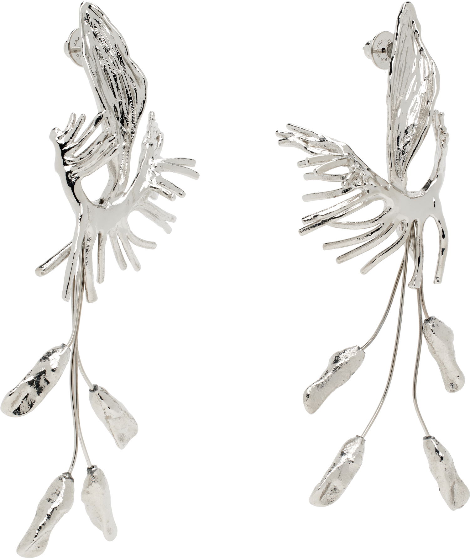 Náušnice Dries Van Noten Dries Van Noten Graphic Drop Earrings Metalická | 251-018213-046, 1