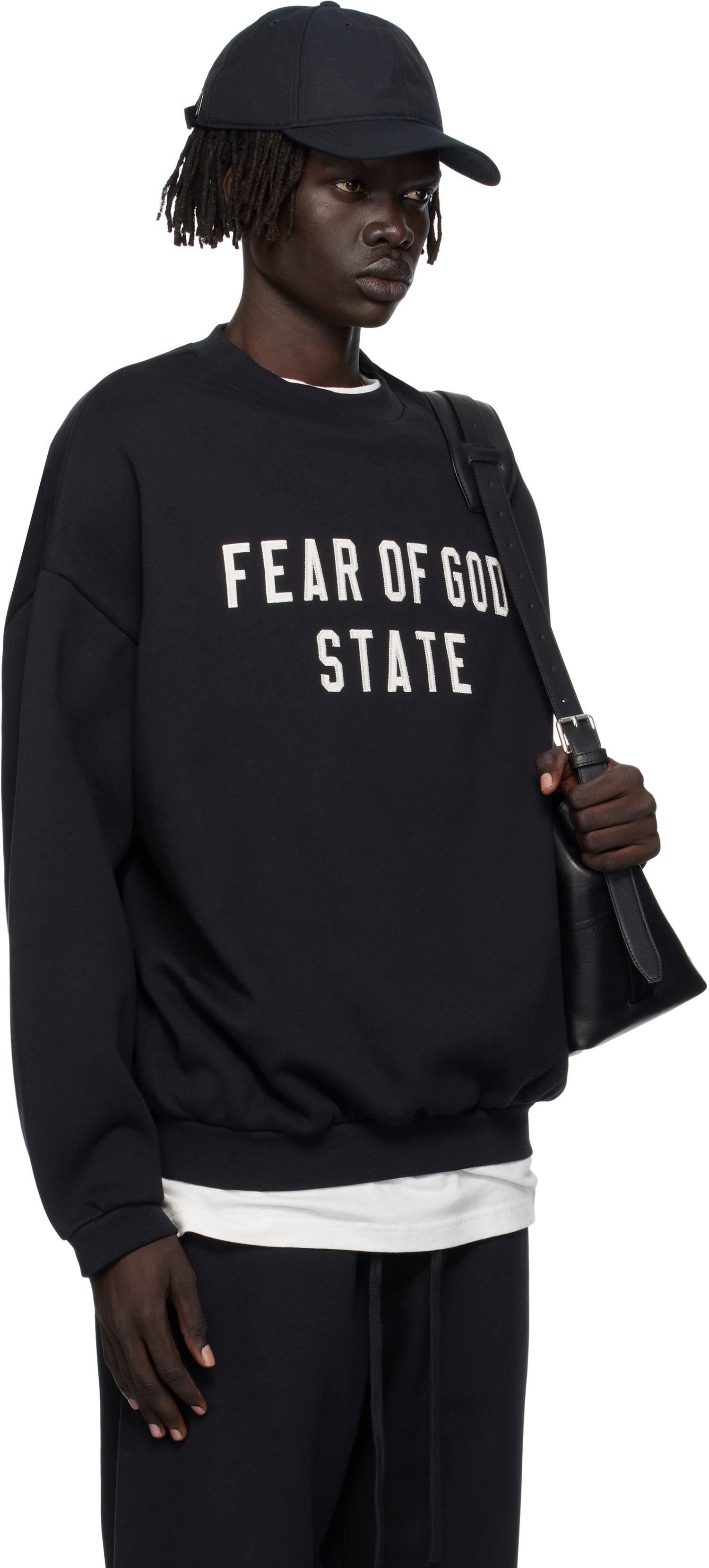 Mikina Fear of God 90s Fit Fleece Crewneck Sweatshirt with FEAR OF GOD STATE Embroidery Čierna | 192SP256550F, 1