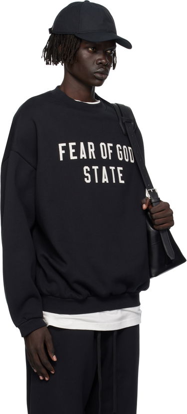 Mikina Fear of God 90s Fit Fleece Crewneck Sweatshirt with FEAR OF GOD STATE Embroidery Čierna | 192SP256550F, 1