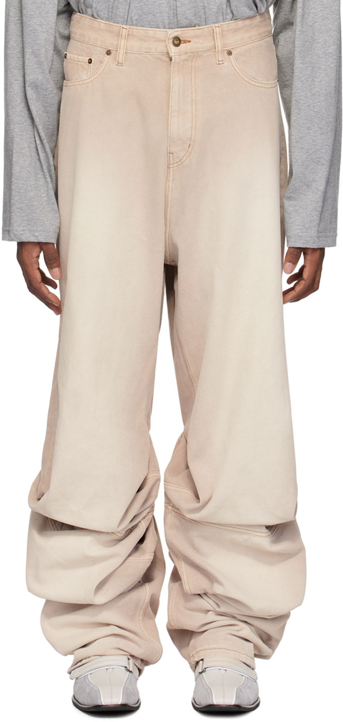 Džínsy Y/PROJECT Pink Draped Jeans Béžová | 207PA014, 0