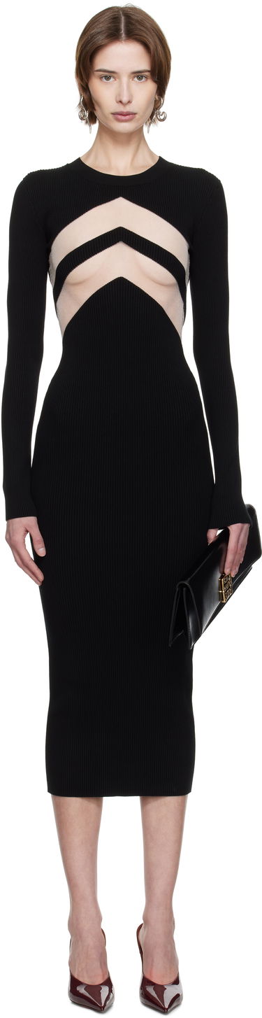 Šaty Jean Paul Gaultier Jean Paul Gaultier 'The Chevrons' Midi Dress Čierna | 25/33-F-RO379-M085-00, 0