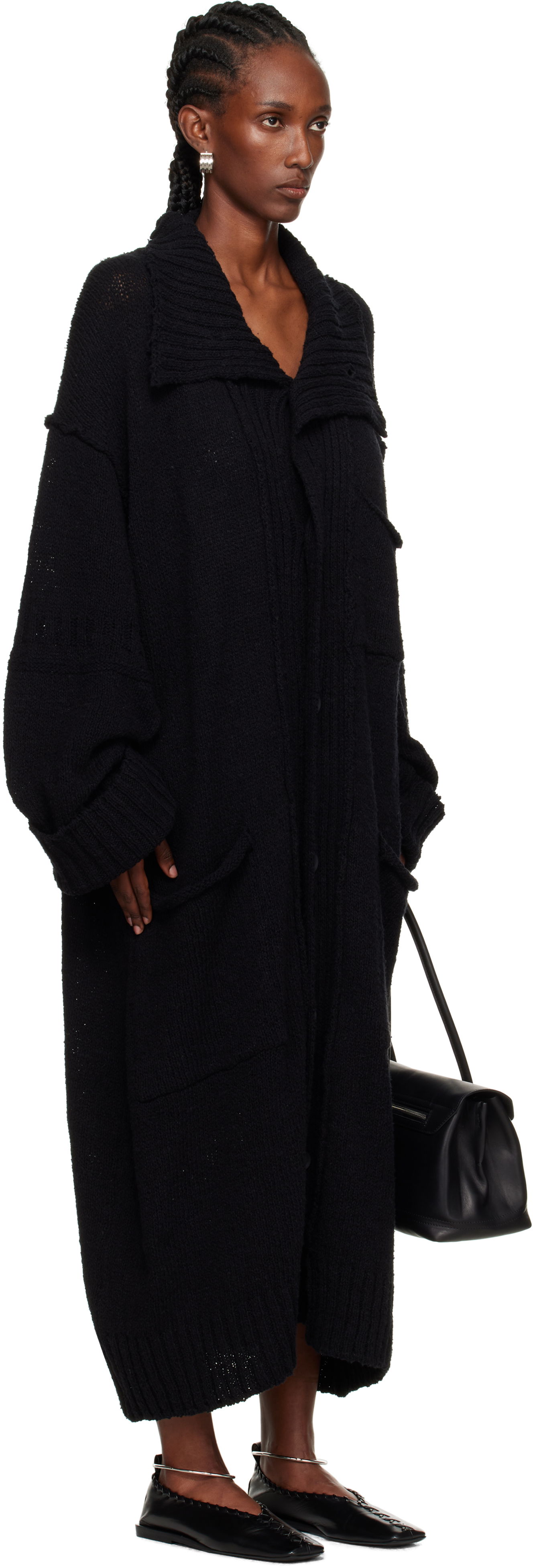 Sveter Yohji Yamamoto Yohji Yamamoto Plain Stitch Pocket Long Cardigan Čierna | HL-K78-091, 1