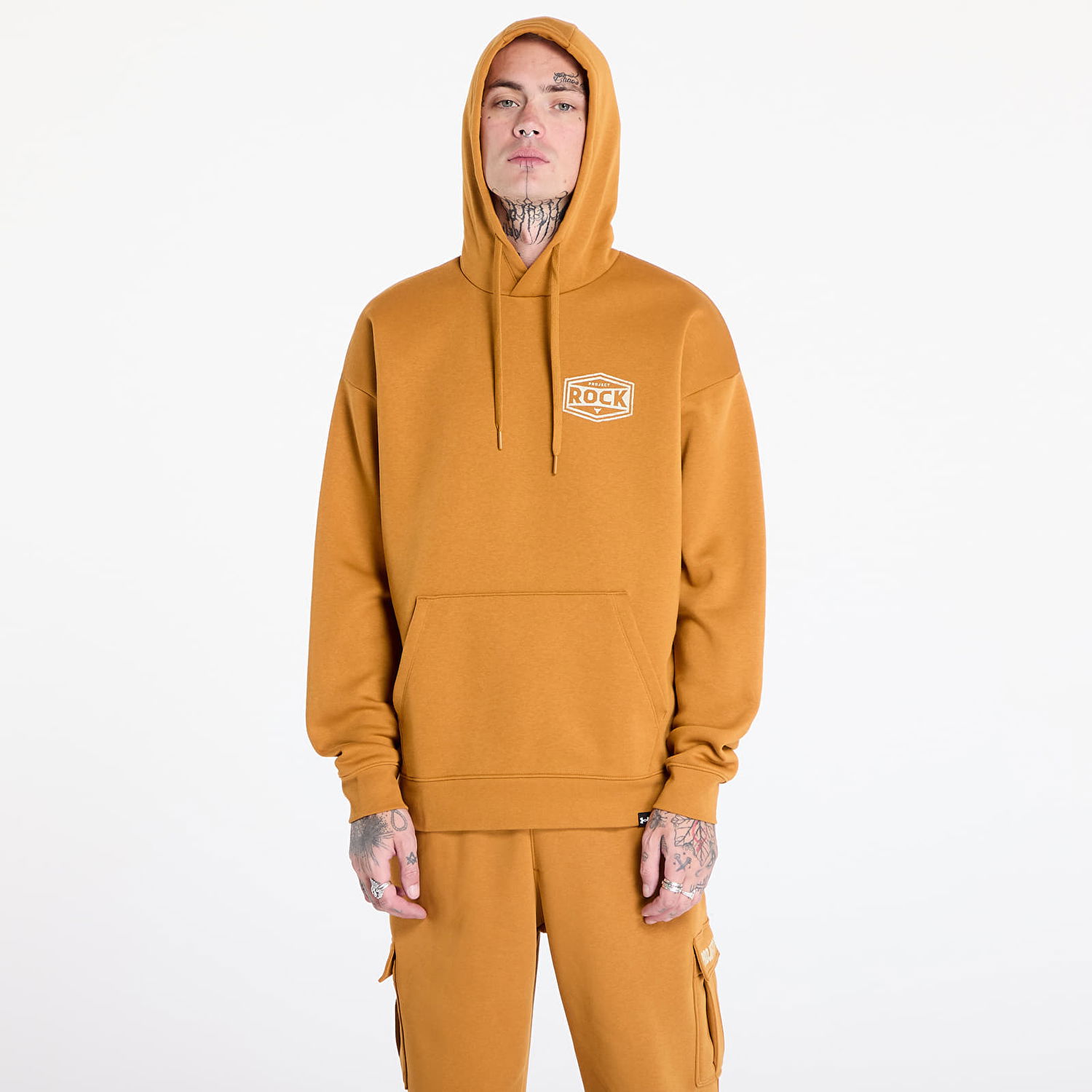 Mikina Under Armour Sweatshirt Project Rock Icon Fleece Hoody Yellow Ochre/ Silt M Oranžová | 1386902-707, 0