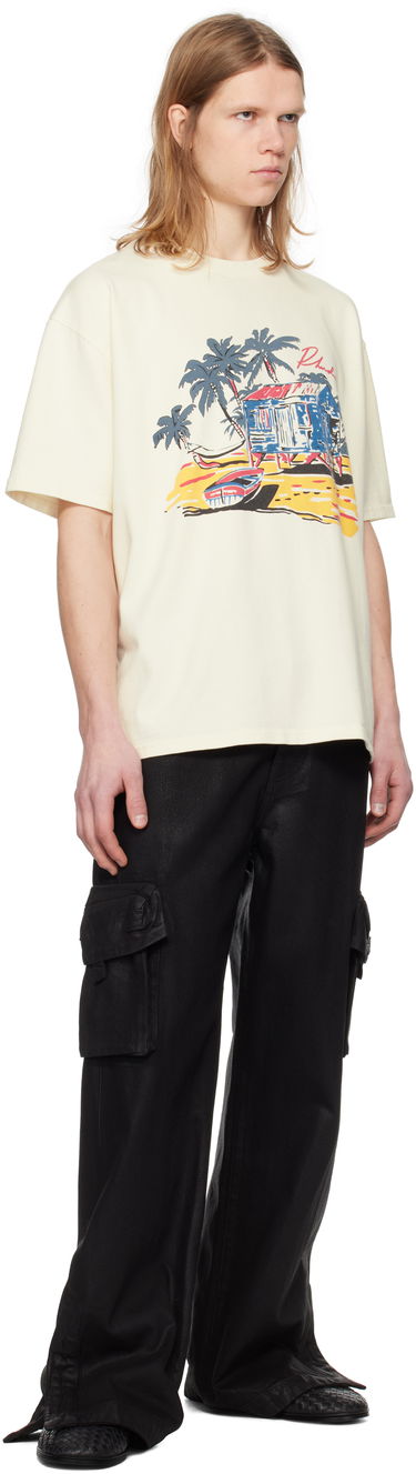 Tričko Rhude Rhude Beach-Side T-Shirt Béžová | RHPS25TT11012, 3