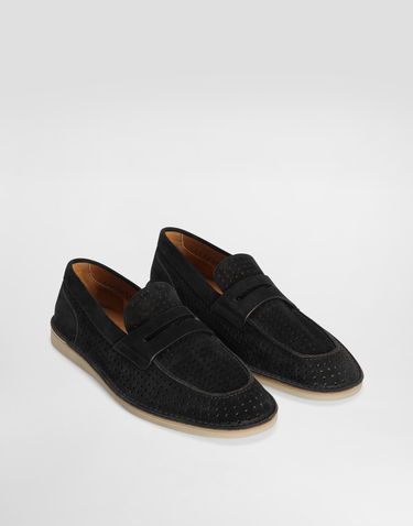 Doplnky Dolce & Gabbana Dolce & Gabbana Perforated Suede Penny Loafers Čierna | A50651A9T5980999, 1