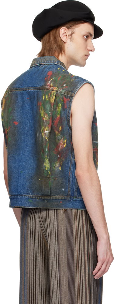 Vesta Vivienne Westwood Vivienne Westwood Marlene Painted Denim Vest Modrá | 3901000I-W0161-, 2