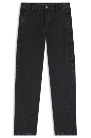 Džínsy BOSS Barrel-Leg Soft-Touch Denim Jeans Čierna | 50542561