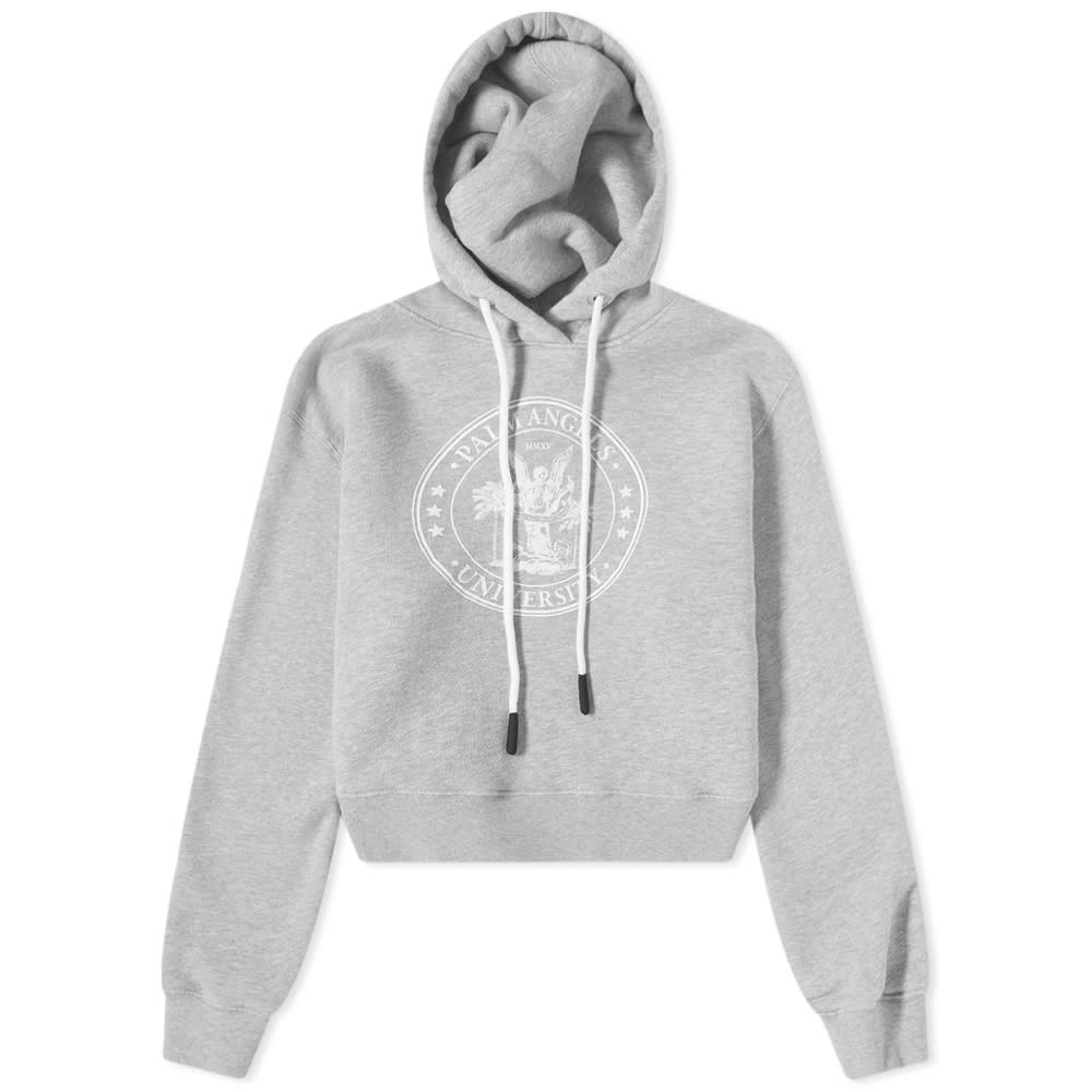 Mikina Palm Angels College Logo Fitted Hoody Šedá | PWBB022S23FLE0050801, 0