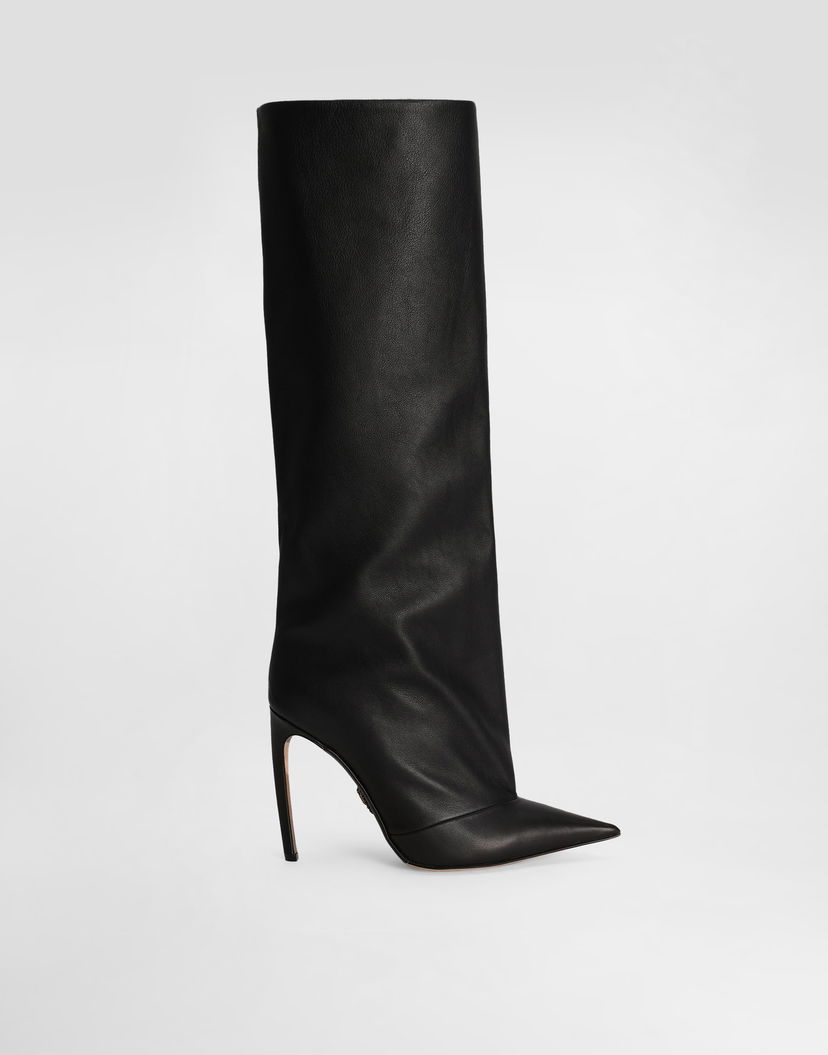 Doplnky Dolce & Gabbana Dolce & Gabbana Devotion Calfskin Knee-High Boots Čierna | CU1223AO83180999