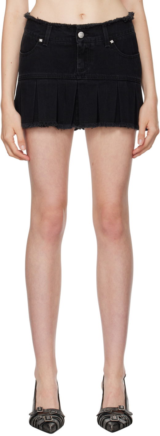 Sukňa MISBHV Pleated Denim Miniskirt Čierna | 241W863, 0