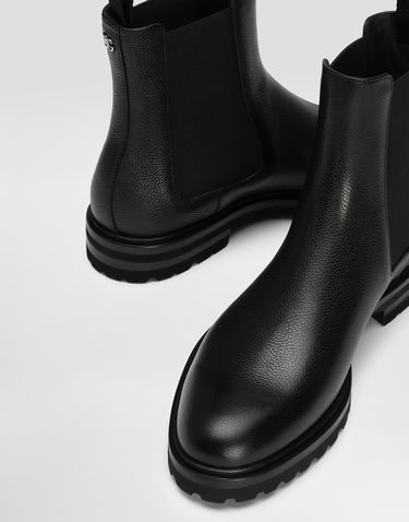 Doplnky Dolce & Gabbana Dolce & Gabbana Grainy Calfskin Chelsea Boots Čierna | A60606A9P4580999, 3