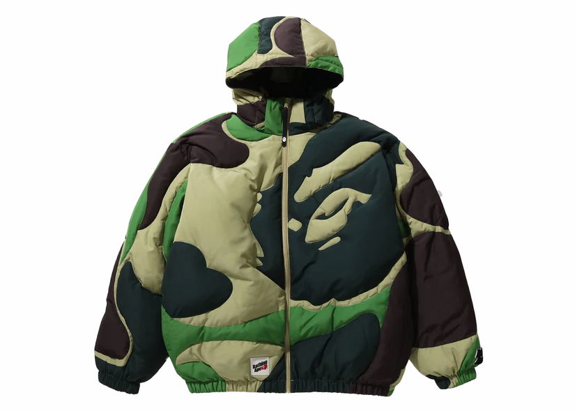 Bunda BAPE BAPE Mega ABC Camo Detachable Hoodie Puffer Down Jacket Green Zelené | 1J80-144-052